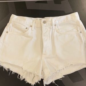 Agolde white jean cut offs